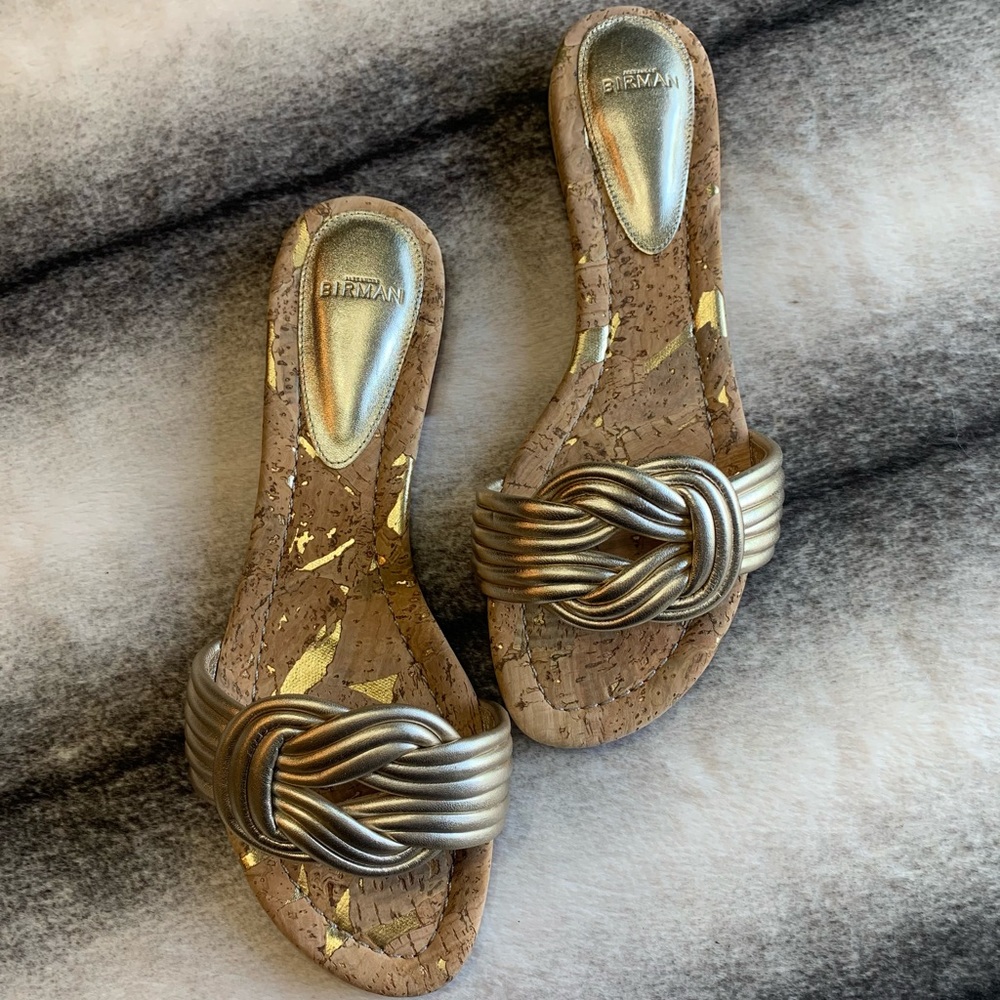 { Alexandre Birman } Sue Flat Golden Gold Sandals